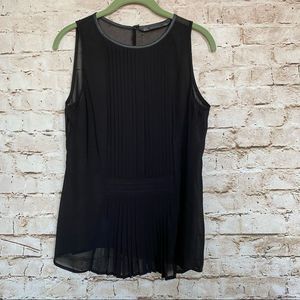 Zara Trafaluc Sz M Sleeveless Sheer Black Blouse